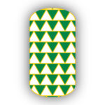 Kelly Green, White & Gold Triangle Nail Wrap