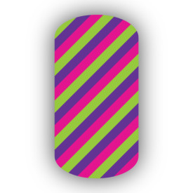 Skinny Diagonal Striped Nail Art Designs