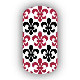 Crimson, Black & White Nail Art Designs