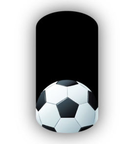 soccer ball with a black background nail decal