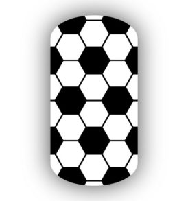 black & white soccer ball nail art design