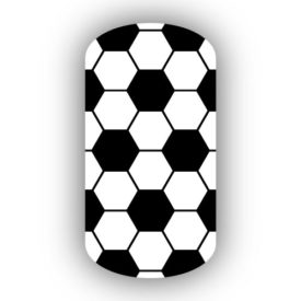 black & white soccer ball nail art design