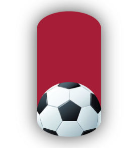 Soccer Ball with crimson background nail stickers