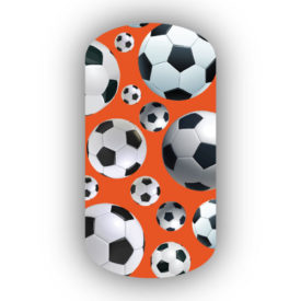 Dark Orange mls soccer nail stickers