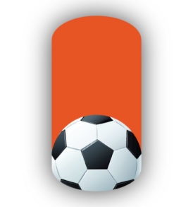 mls soccer ball over dark orange nail wraps