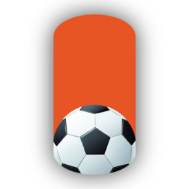 mls soccer ball over dark orange nail wraps