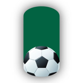 Single soccer ball over a dark green background nail stickers
