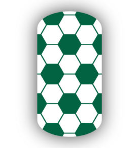 Forest Green & White Hexagon Soccer Nail stickers