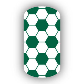 Forest Green & White Hexagon Soccer Nail stickers