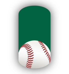 Baseball over a forest green background nail wraps