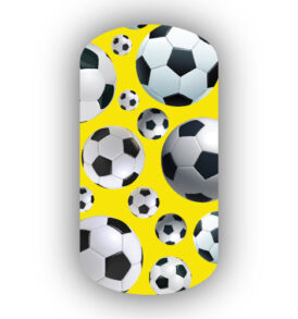 Soccer Balls with a Lemon background Nail stickers