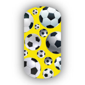 Soccer Balls with a Lemon background Nail stickers