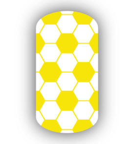 Lemon Yellow & White hexagon nail sticker