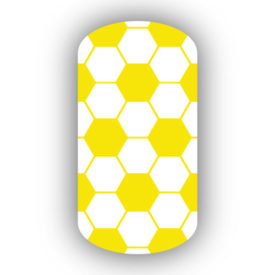 Lemon Yellow & White hexagon nail sticker