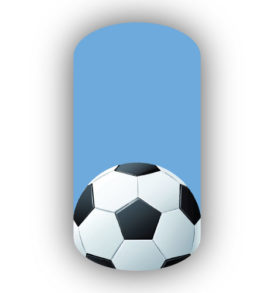 Soccer Ball over a light blue background nail strips