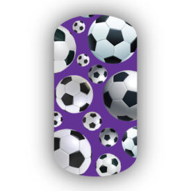 Soccer nails with purple background