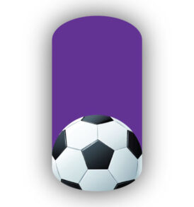 soccer ball with purple background nail art