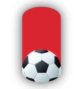 soccer ball nail sticker with a red background