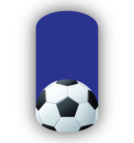 Soccer Ball over a royal blue background nail strips