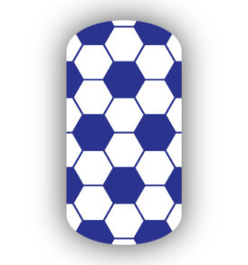 Royal Blue & White Hexagon Nail strips