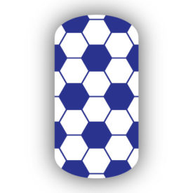 Royal Blue & White Hexagon Nail strips
