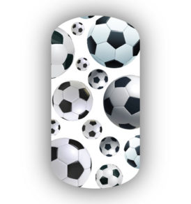 Soccer Balls with a white background nail wraps