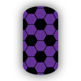 black purple hexagon nail art