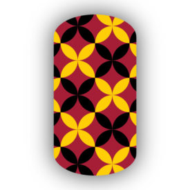 Crimson, Black & Gold Nail Art Designs