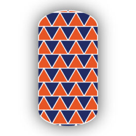 Navy Blue, Dark Orange & White Triangle Nail Wraps