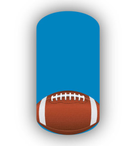 Football Nail Wraps | Sports Nail Art | Single Football over a Blue Lagoon Background