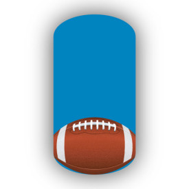 Football Nail Wraps | Sports Nail Art | Single Football over a Blue Lagoon Background