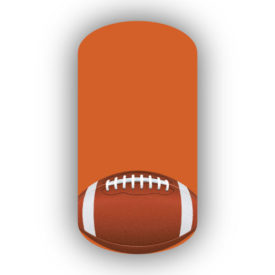 Football Nail Wraps | Sports Nail Art | Single Football over a Burnt Orange Background