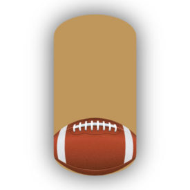 Football Nail Wraps | Sports Nail Art | Single Football over a Caramel Background