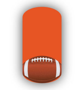 Football Nail Wraps | Sports Nail Art | Single Football over a Dark Orange Background