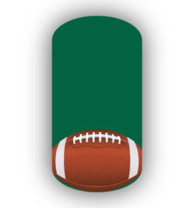 Football Nail Wraps | Sports Nail Art | Single Football over a Forest Green Background