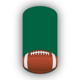 Football Nail Wraps | Sports Nail Art | Single Football over a Forest Green Background
