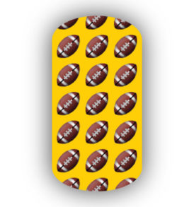 Football Nail Wraps | Sports Nail Art | Footballs over a Gold Background