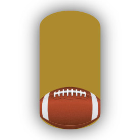 Football Nail Wraps | Sports Nail Art | Single Football over a Golden Background