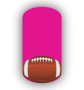 Football Nail Wraps | Sports Nail Art | Single Football over a Hot Pink Background
