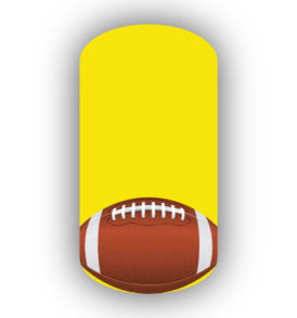 Football Nail Wraps | Sports Nail Art | Single Football over a Lemon Yellow Background