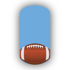 Football Nail Wraps | Sports Nail Art | Single Football over a Light Blue Background