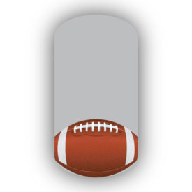 Football Nail Wraps | Sports Nail Art | Single Football over a Silver Background