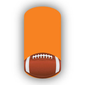 Football Nail Wraps | Sports Nail Art | Single Football over a Light Orange Background