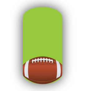 Football Nail Wraps | Sports Nail Art | Single Football over a Lime Green Background