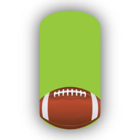 Football Nail Wraps | Sports Nail Art | Single Football over a Lime Green Background