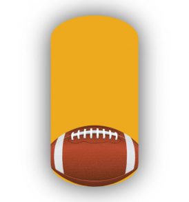 Football Nail Wraps | Sports Nail Art | Single Football over a Mustard Yellow Background