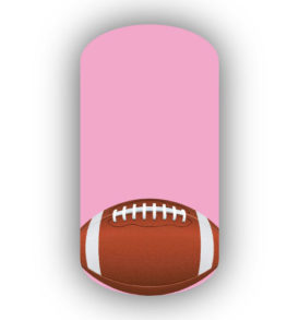 Football Nail Wraps | Sports Nail Art | Single Football over a Pink Background