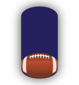 Football Nail Wraps | Sports Nail Art | Single Football over a Plum Background