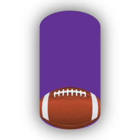 Football Nail Wraps | Sports Nail Art | Single Football over a Purple Background