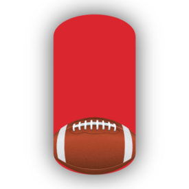 Football Nail Wraps | Sports Nail Art | Single Football over a Red Background